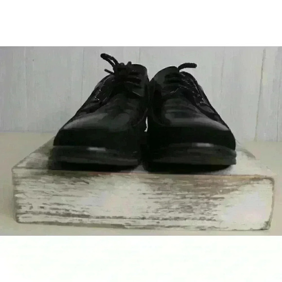 Gatsby Quilted Derby Oxford Sneakers Black Faux Leather Lace Up Shoes Men's 10 - Picture 6 of 9